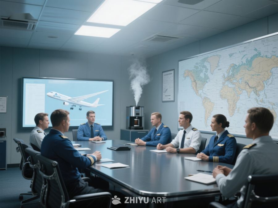航空团队会议讨论飞行计划 119