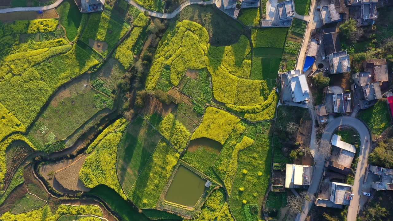 乡村梯田航拍