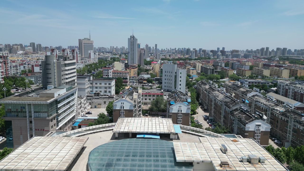  航拍山东聊城中国运河文化博物馆