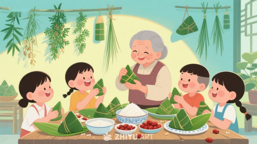 祖孙共聚包粽子，欢庆传统佳节 554