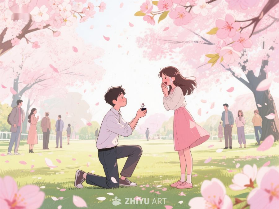 樱花树下求婚的浪漫瞬间 1115