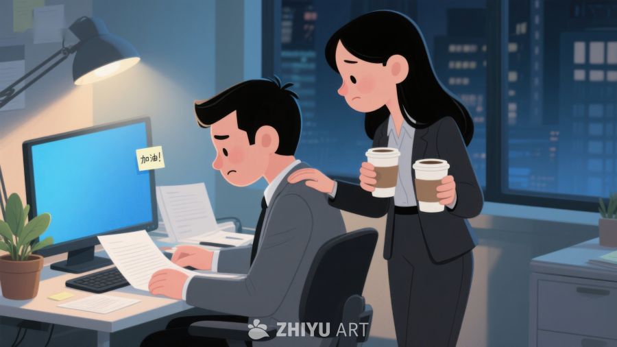 加班夜，同事关怀 215