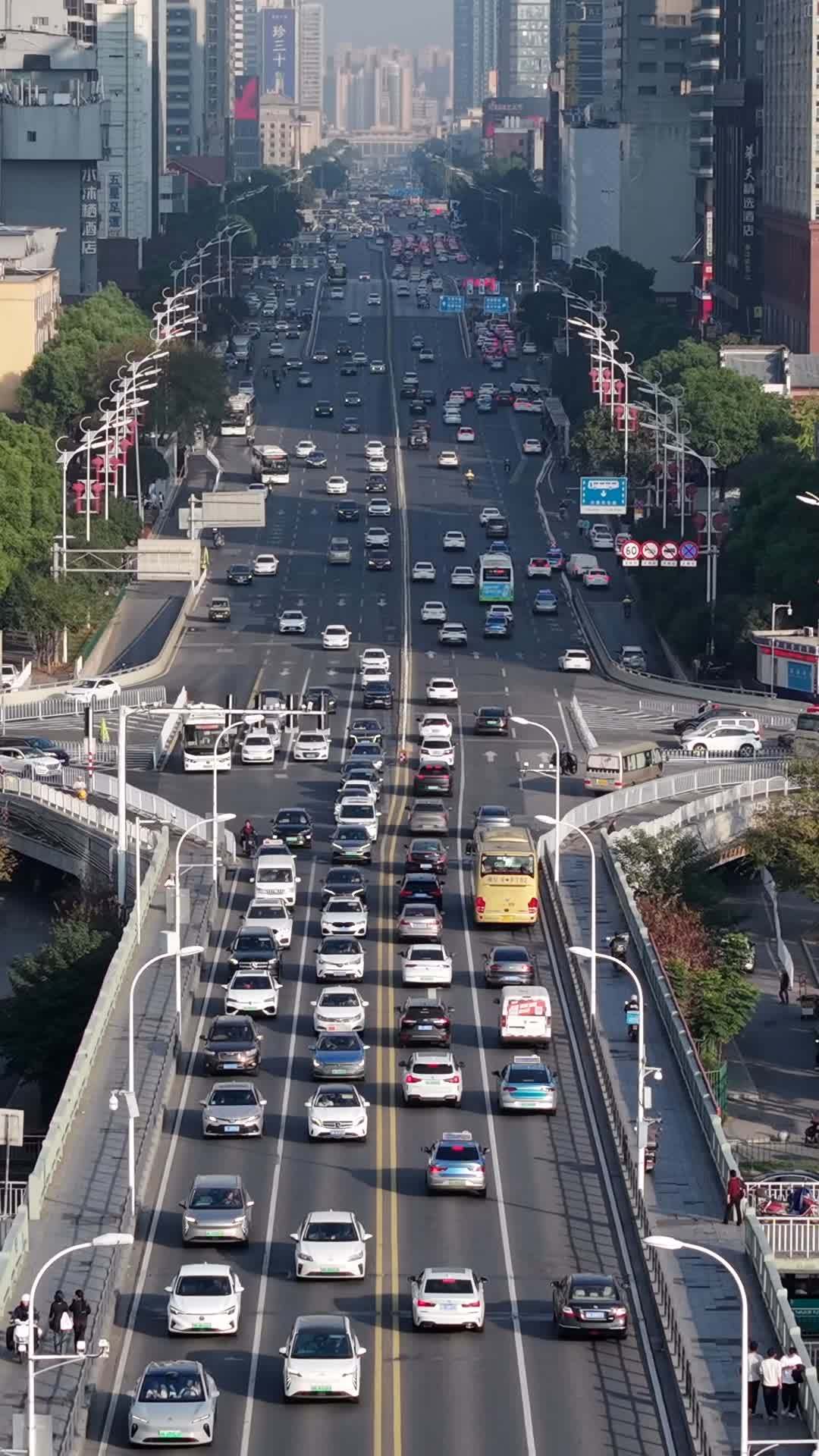 城市高架路的繁忙景象