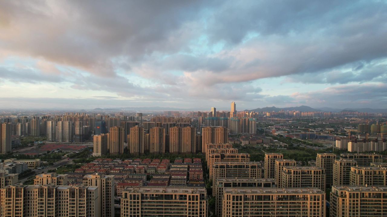  浙江台州城市风光航拍
