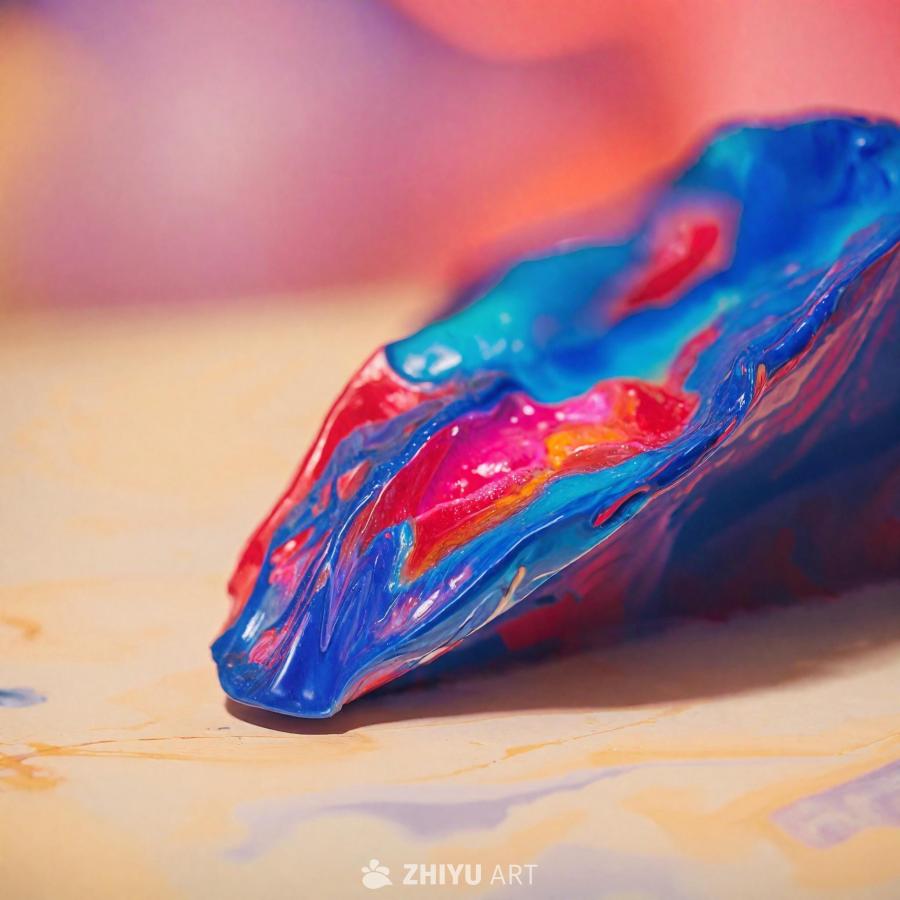 一个色彩鲜艳的物体特写镜头，可能是一件艺术品或装饰