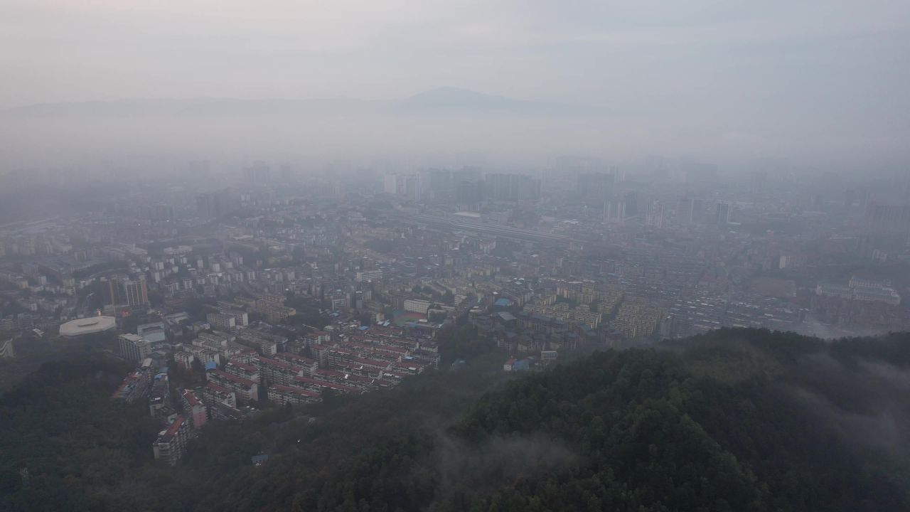 湖南怀化清晨云海迷雾航拍 