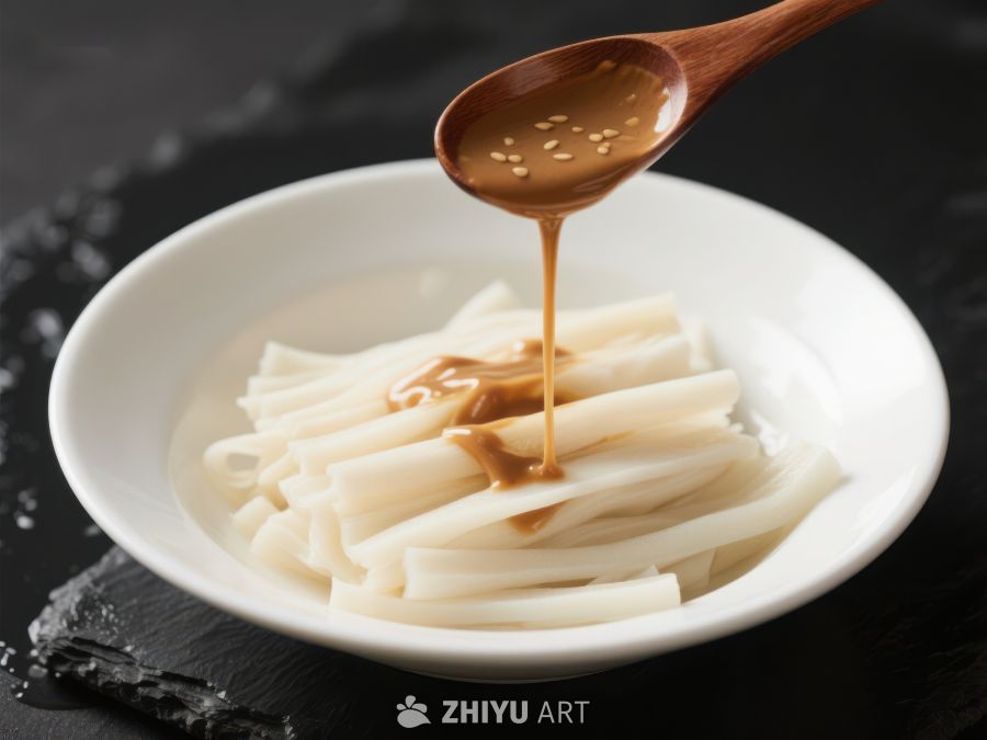 芝麻酱浇淋的白色面条 1794
