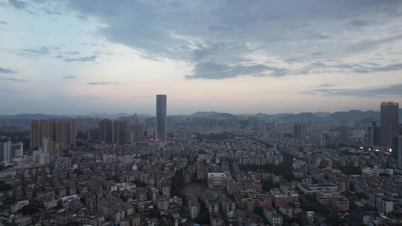 广东中山市城市大景航拍