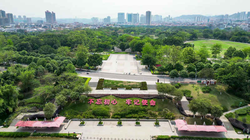 广西百色起义纪念园航拍  