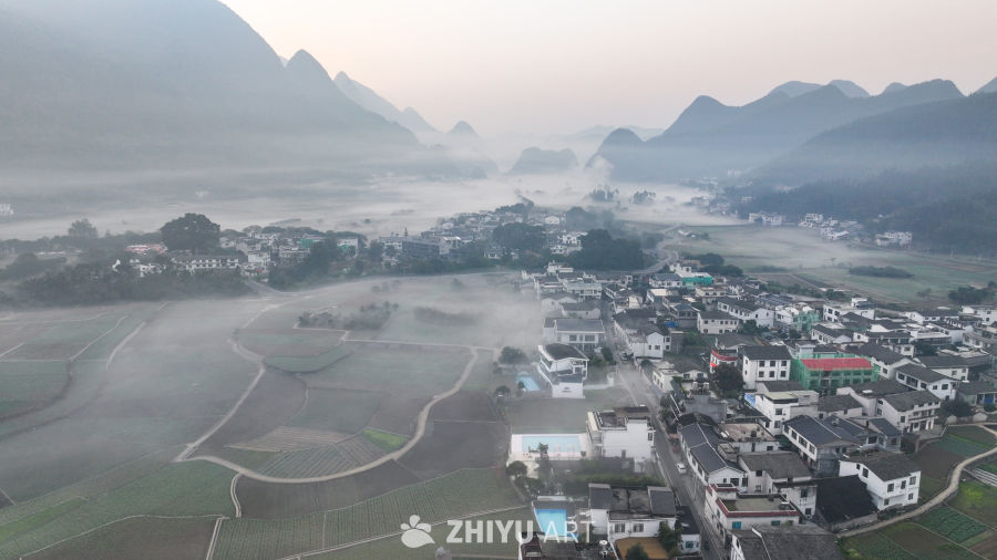 水墨画般的乡村晨景 10