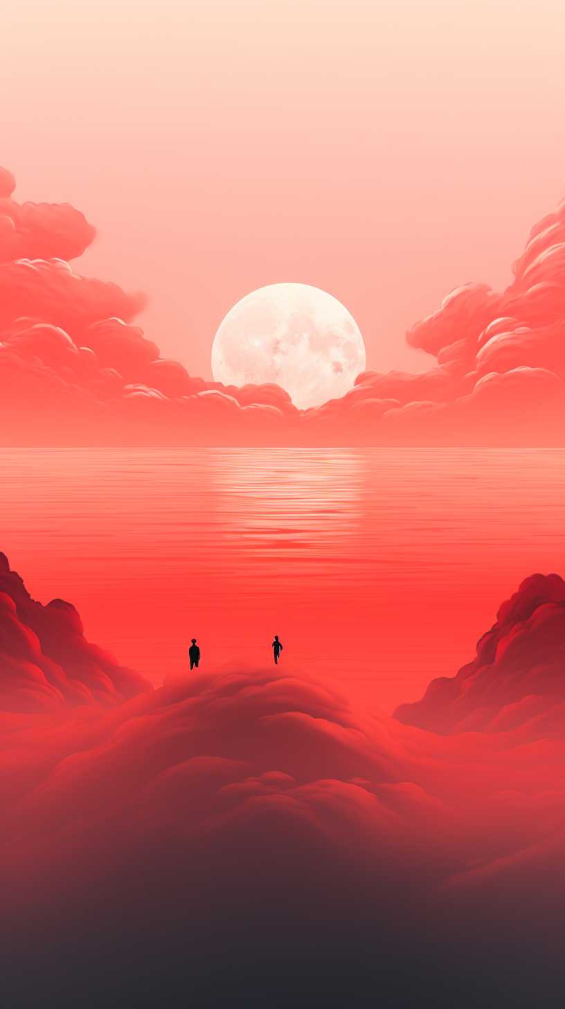 红色背景艺术图