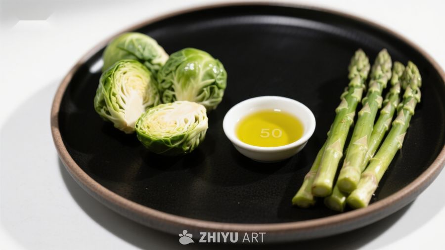 盘中蔬菜与橄榄油