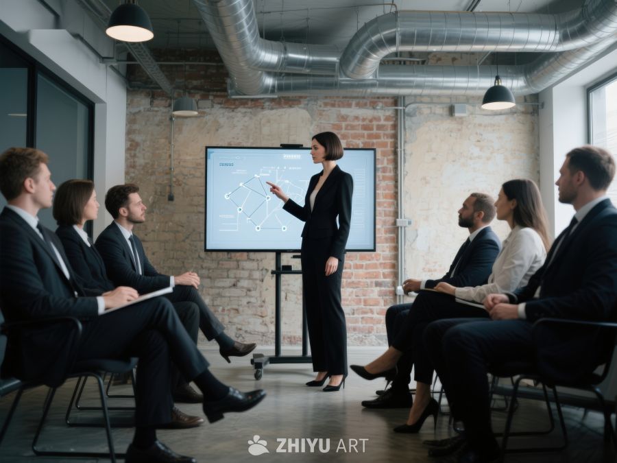 商务会议中女性正在演讲 329