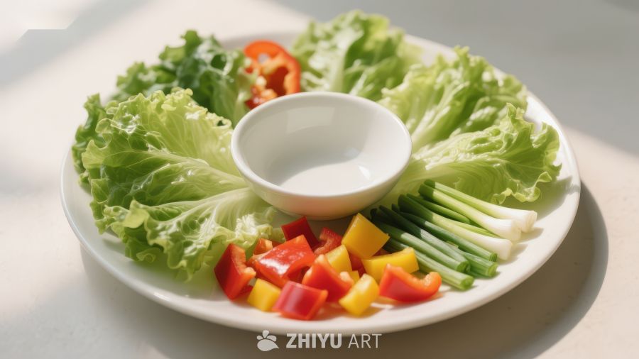 新鲜蔬菜拼盘摆盘