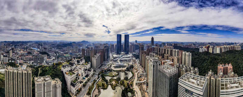 贵阳花果园双子塔全景图 