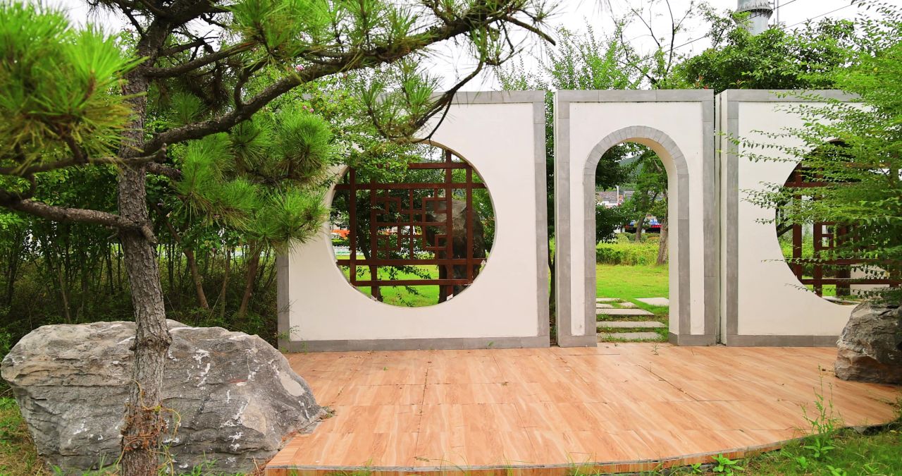 实拍4k园林建筑