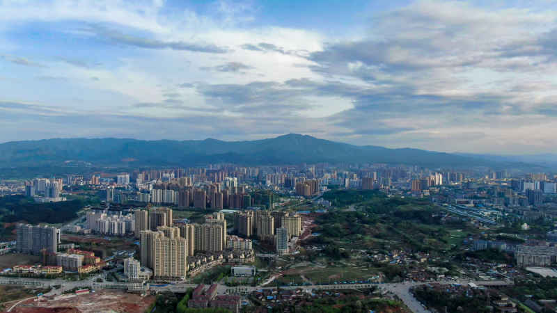 湖南怀化城市全景 