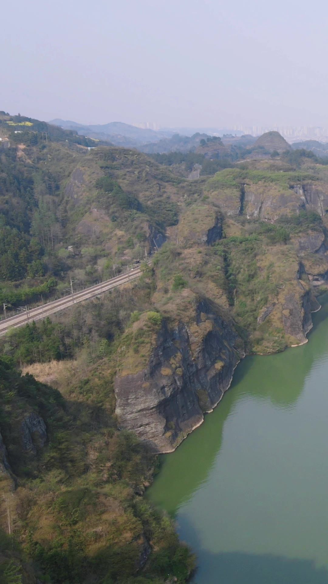 旅游景区湖南小桂林竖屏航拍