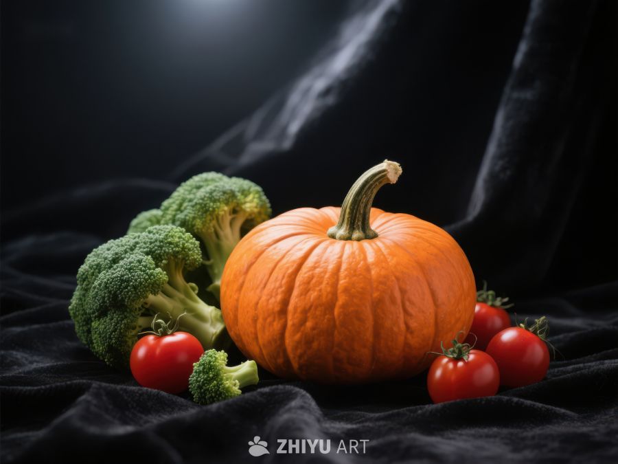 南瓜与蔬菜的静物组合 235
