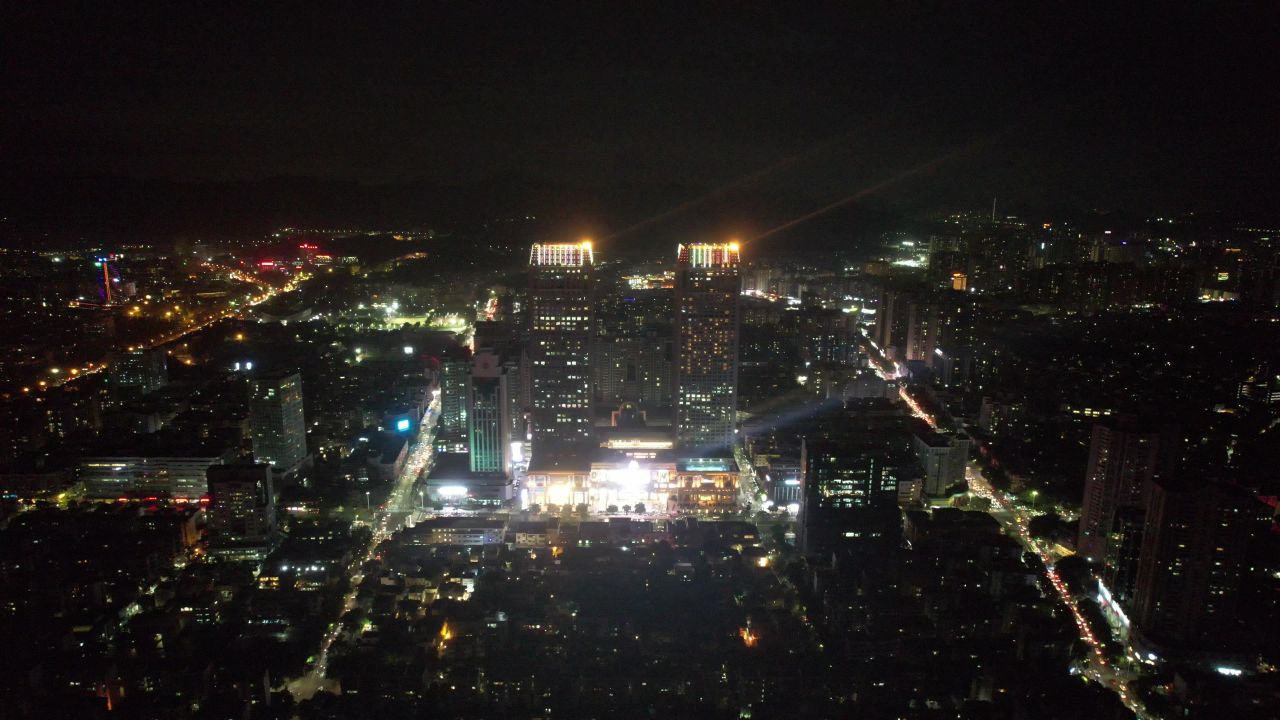 广东中山市城市夜景灯光