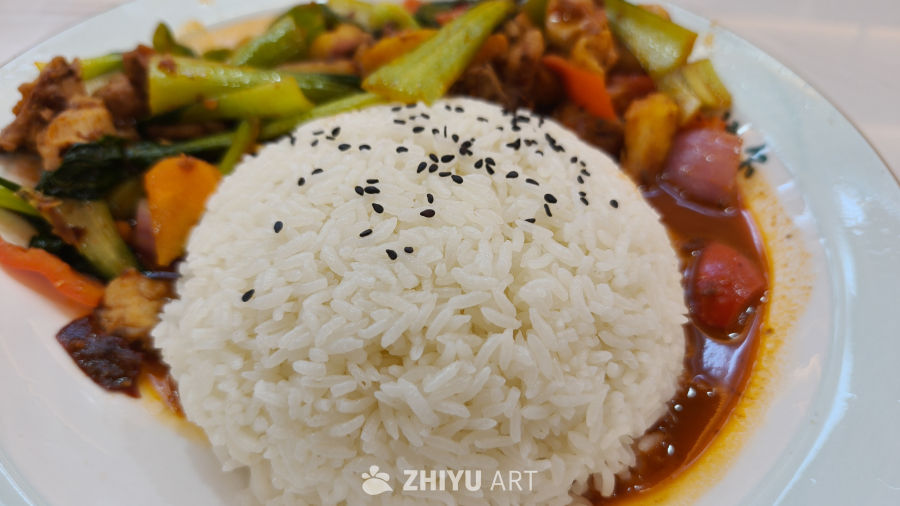 美味的大盘鸡盖饭