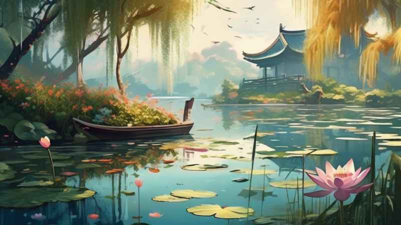 国风水墨山水画简约风格插画 60