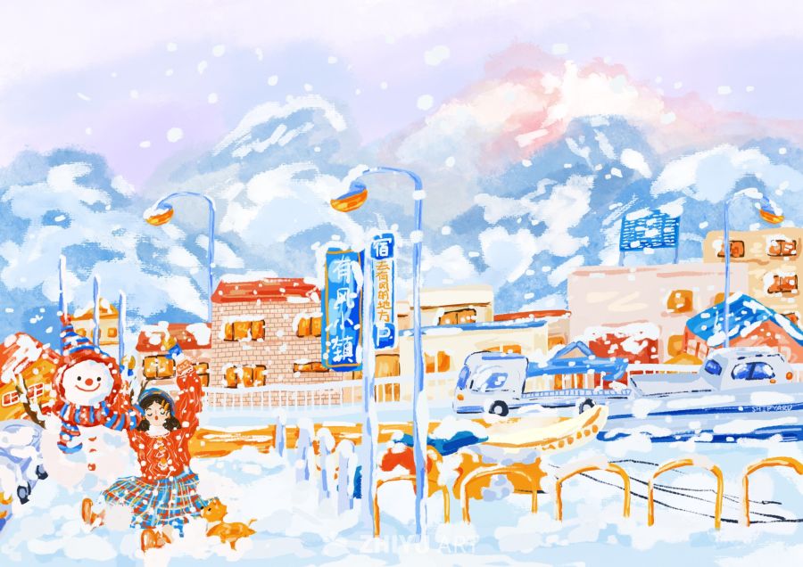 原创治愈插画作品素材四季节气节日自然 76
