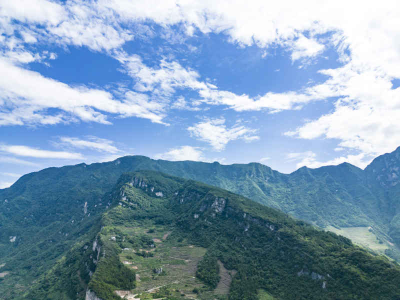 湖北长江三峡风光航拍图 