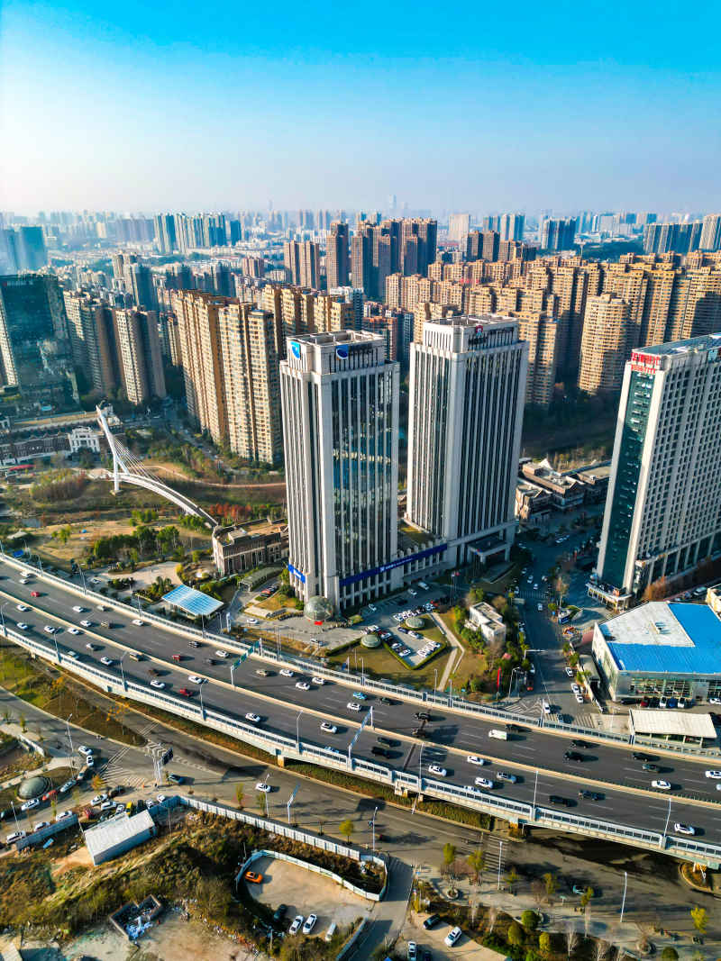 长沙城市风光交通航拍摄影图