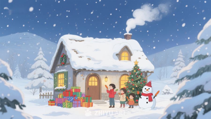 雪夜温馨圣诞小屋 428