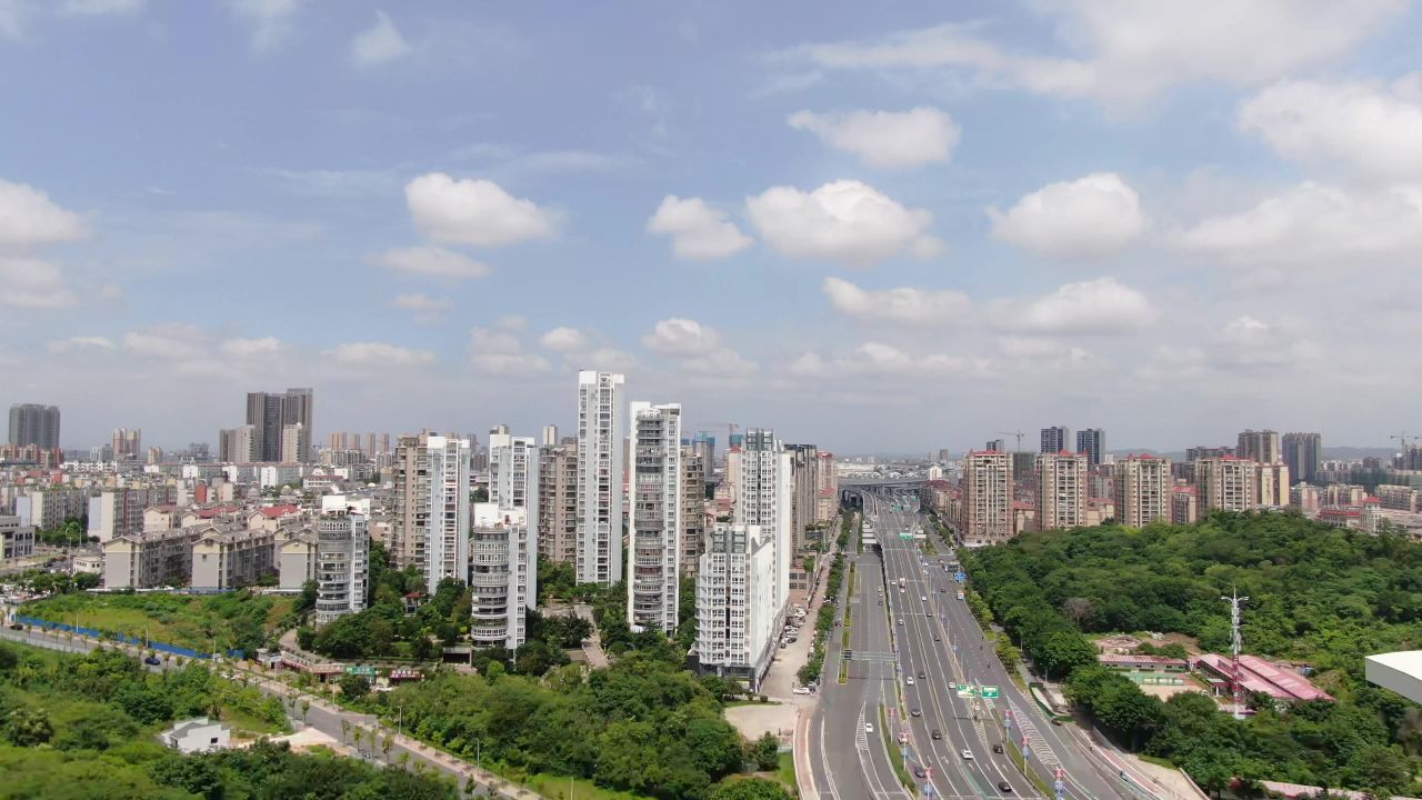 江西赣州城市建设航拍  
