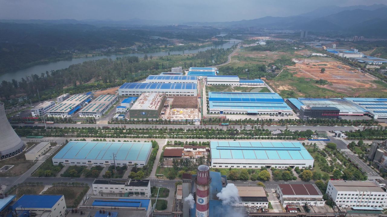  城市工业园工厂生产加工怀化高新区航拍