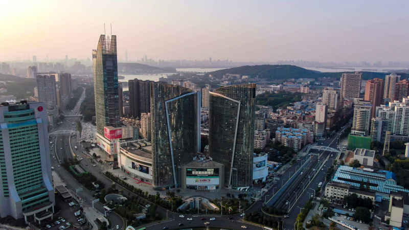 湖北武汉城市建设航拍摄影图 