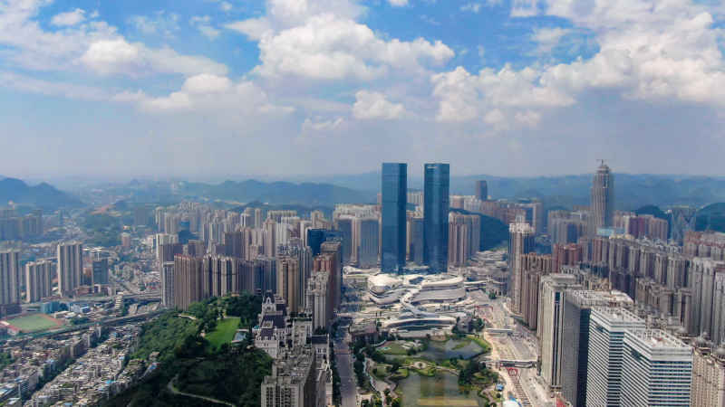 贵州贵阳城市建设航拍摄影图
