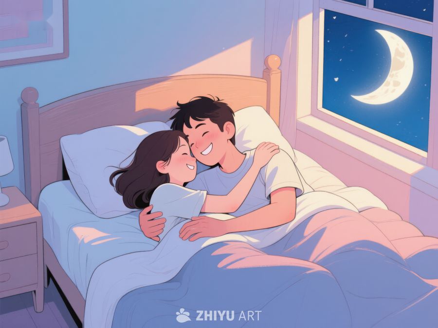 温馨夜晚，情侣共眠 888