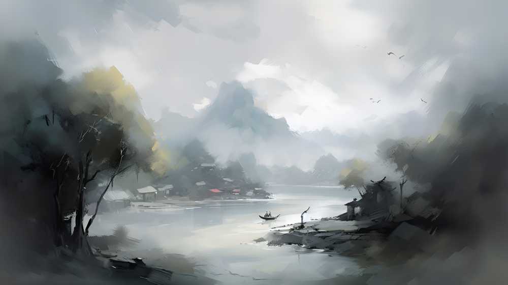 美丽山水画中国风
