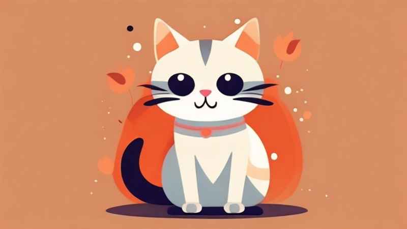 小花猫唯美插画 45