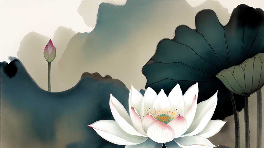 荷花插画