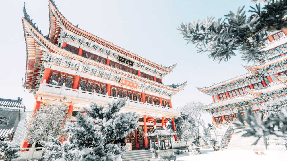 冬季水仙古寺