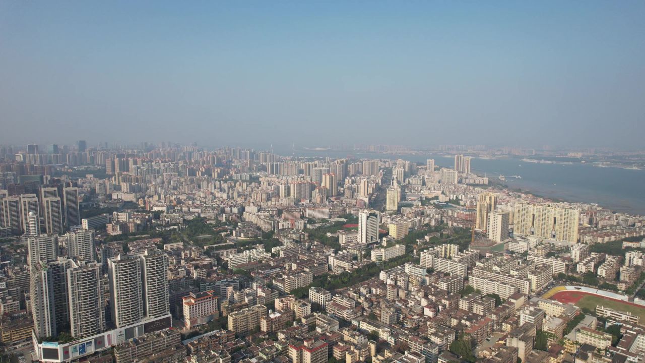 广东湛江城市风光交通航拍