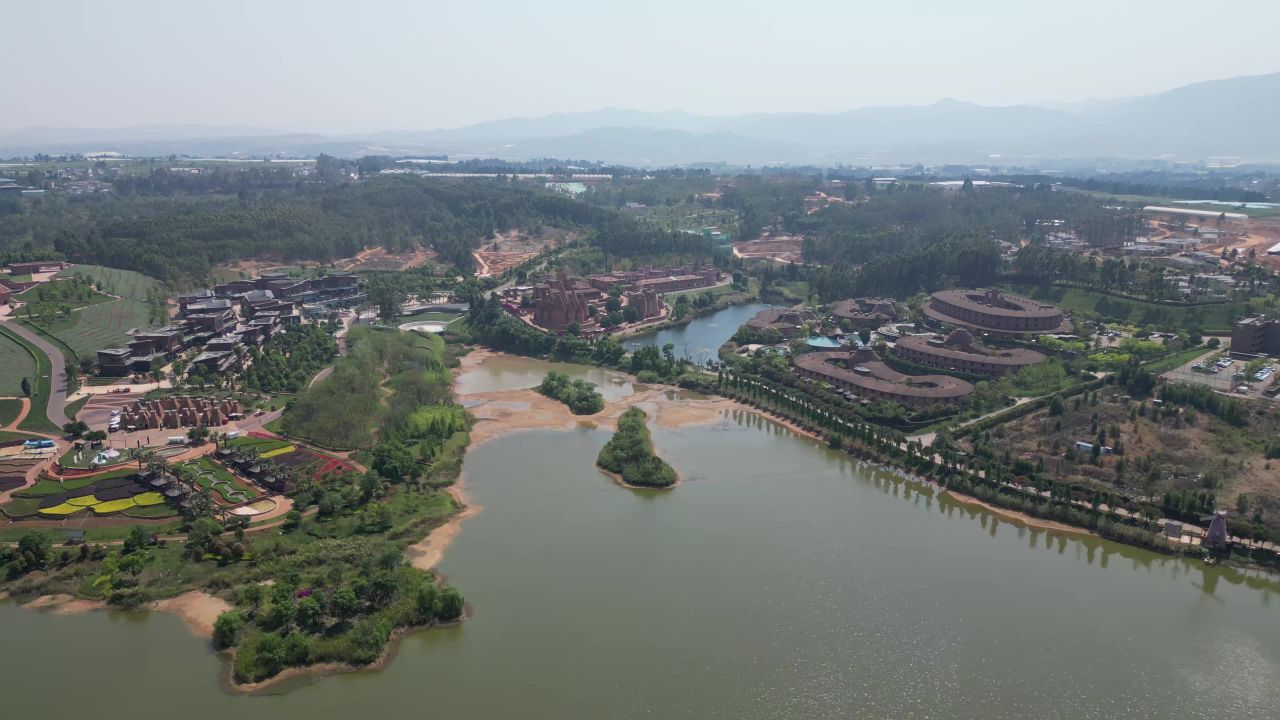 云南弥勒东方韵景区航拍 