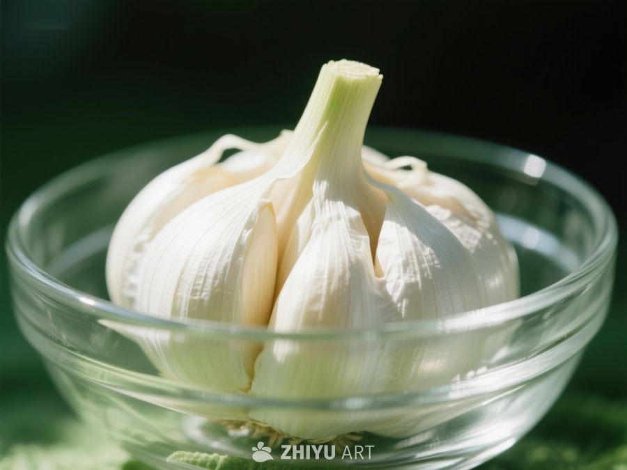 透明碗中的新鲜大蒜 376