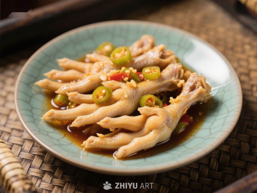 香辣鸡爪配青椒点缀 1584