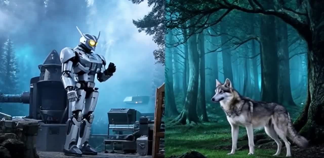 机器人与狼：科幻实验室与魔法森林的对立