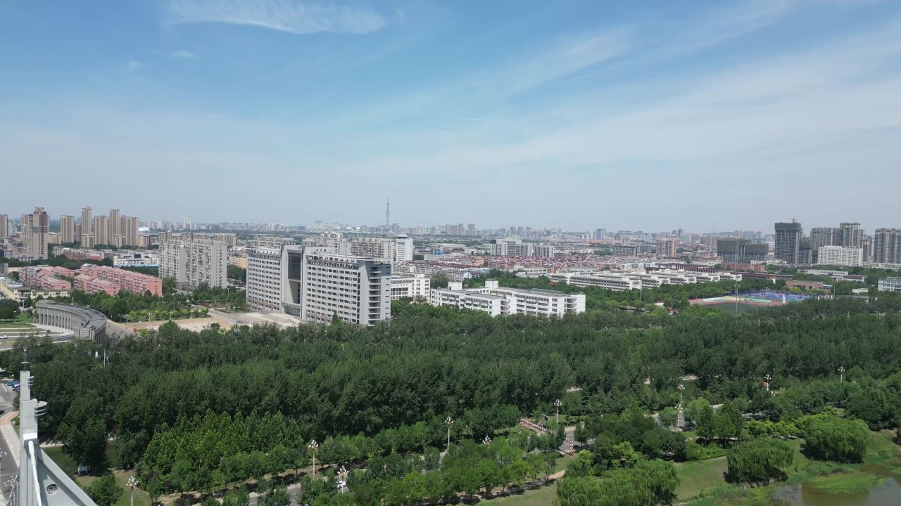  航拍山东聊城湖南路