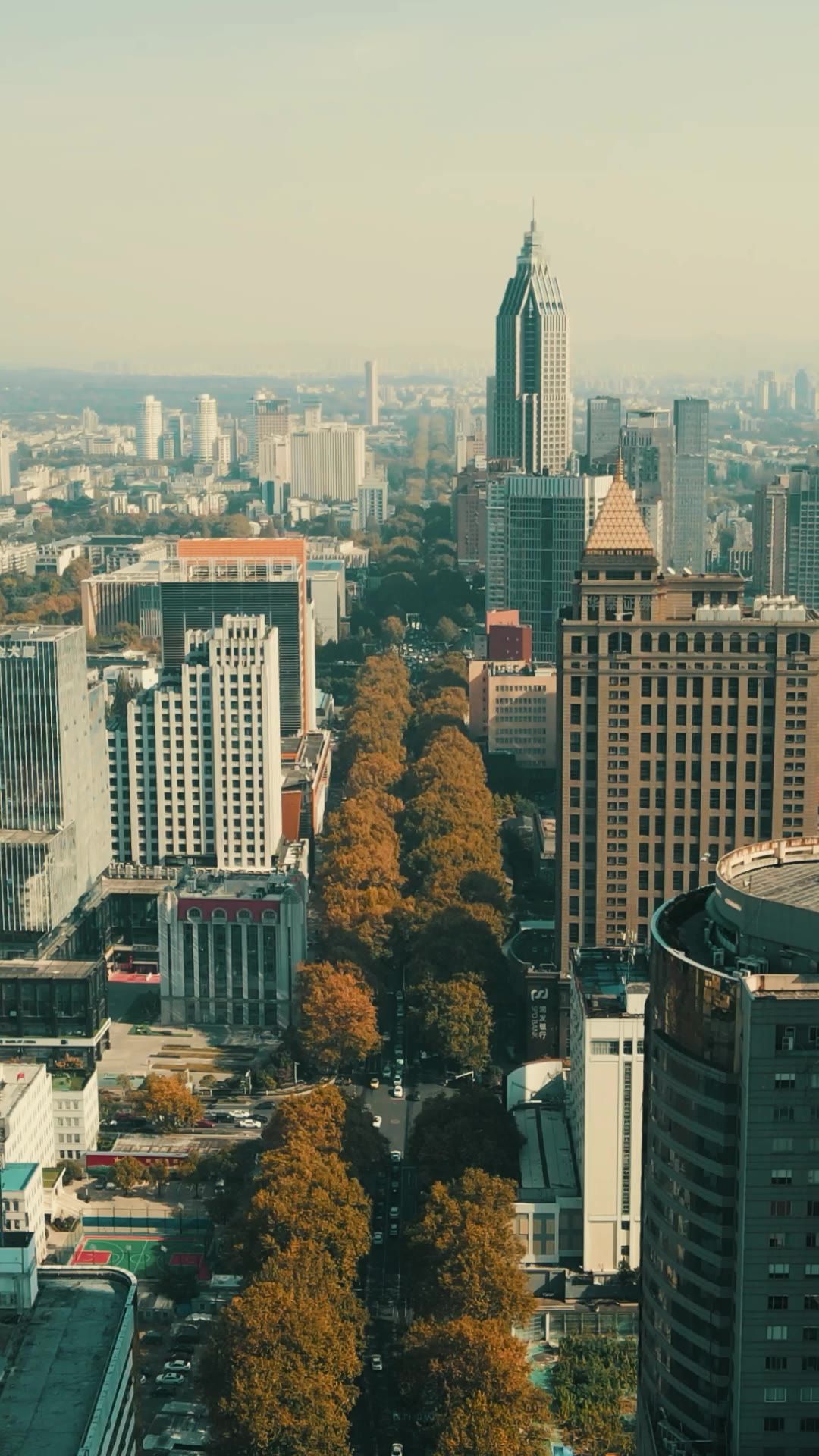 南京城市交通竖屏航拍