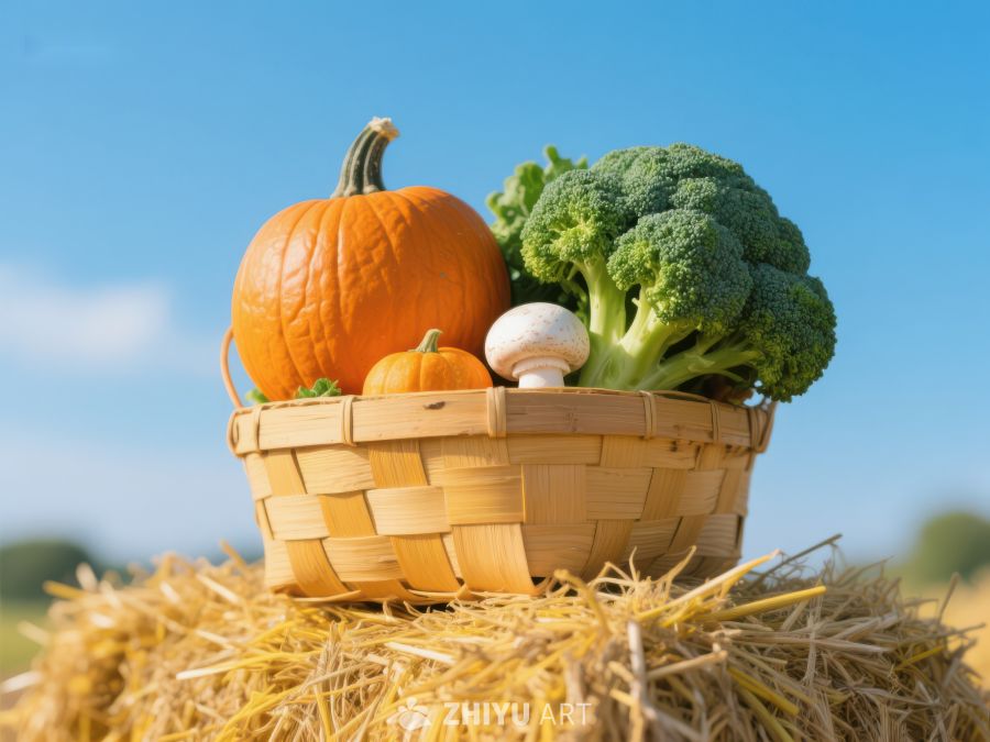 篮子里的南瓜和西兰花 178