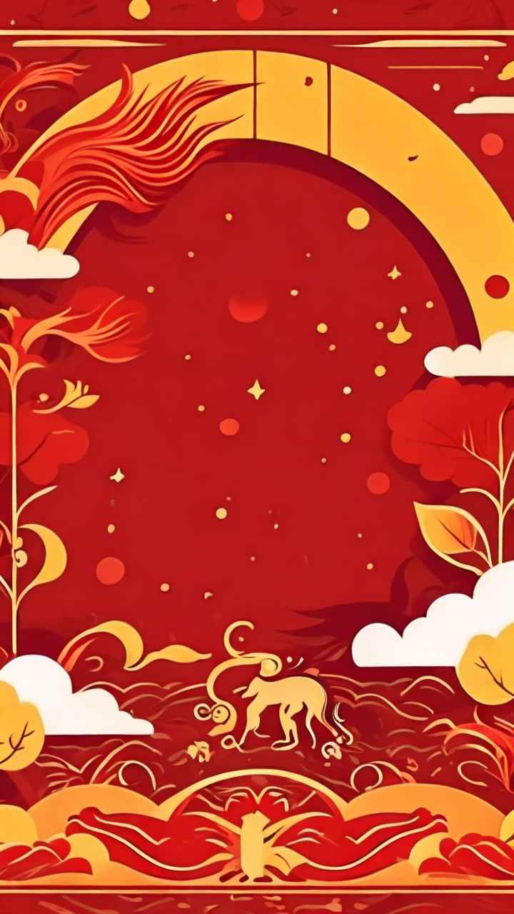 过年春节扭秧歌简约背景图 7