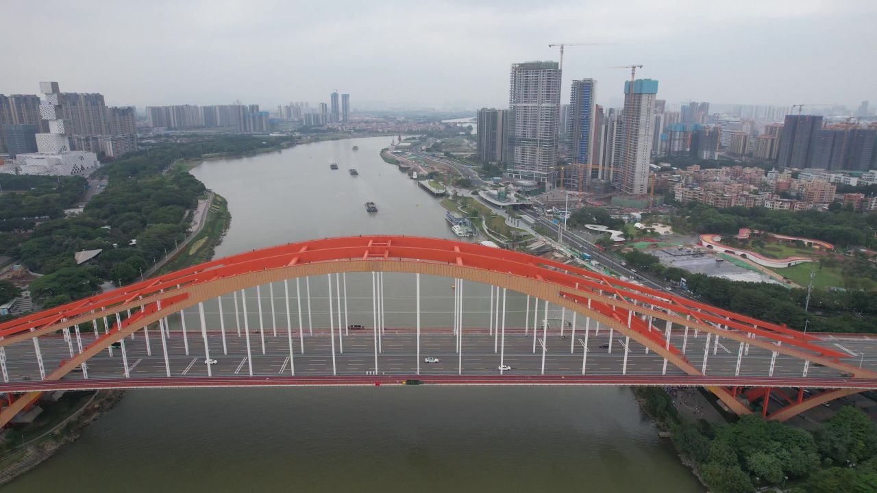 广东佛山城市风光东平大桥航拍
