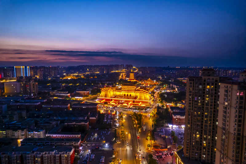 航拍洛阳-应天门远景